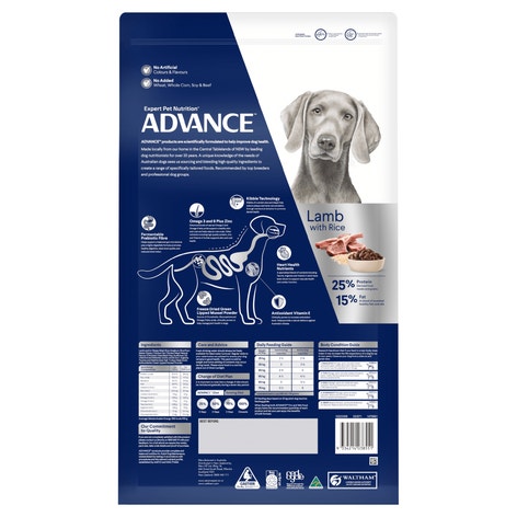 ADVANCE Adult Large Breed Dry Dog Food Lamb & Rice 15kg image 1
