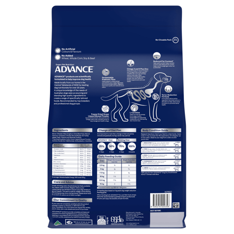 ADVANCE Adult Small Breed Healthy Weight Dry Dog Food Chicken & Rice 2.5kg image 1