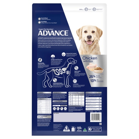 ADVANCE Adult Large Breed Healthy Weight Dry Dog Food Chicken & Rice 13kg image 1