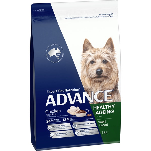 ADVANCE Adult Small Breed Healthy Ageing Dry Dog Food Chicken & Rice 3kg image 1