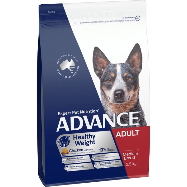 ADVANCE Adult Medium Breed Healthy Weight Dry Dog Food Chicken & Rice 2.5kg image 1