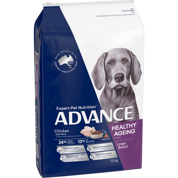 ADVANCE Adult Large Breed Healthy Ageing Dry Dog Food Chicken & Rice 15kg image 1