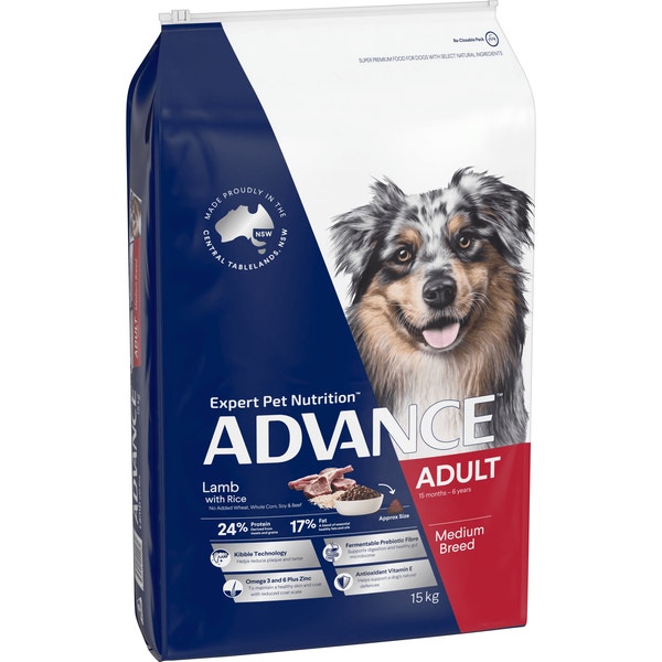 ADVANCE Adult Medium Breed Dry Dog Food Lamb & Rice 15kg image 1