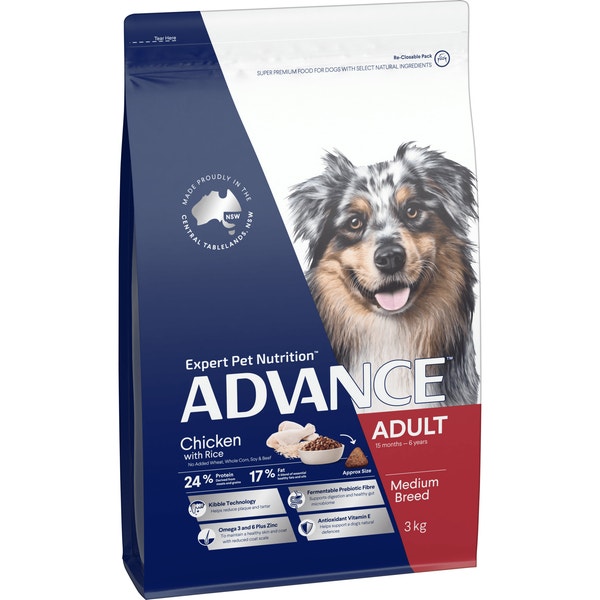 ADVANCE Adult Medium Breed Dry Dog Food Chicken & Rice 3kg image 1