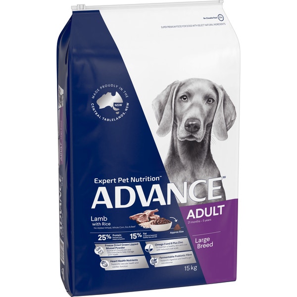 ADVANCE Adult Large Breed Dry Dog Food Lamb & Rice 15kg image 1