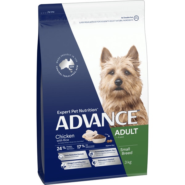 ADVANCE Adult Small Breed Dry Dog Food Chicken & Rice 3kg image 1