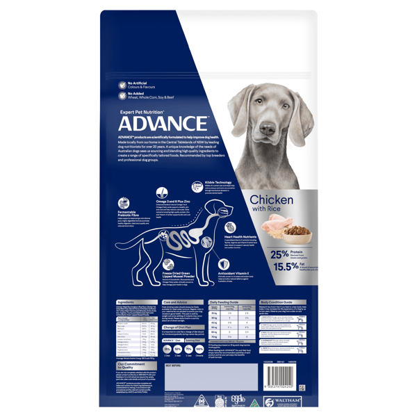 ADVANCE Adult Large Breed Dry Dog Food Chicken Rice 20kg
