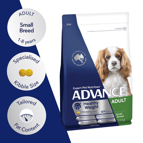ADVANCE Adult Small Breed Healthy Weight Dry Dog Food Chicken & Rice 2.5kg image 1