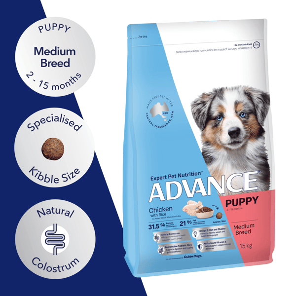ADVANCE Puppy Medium Breed Dry Dog Food Chicken 15kg