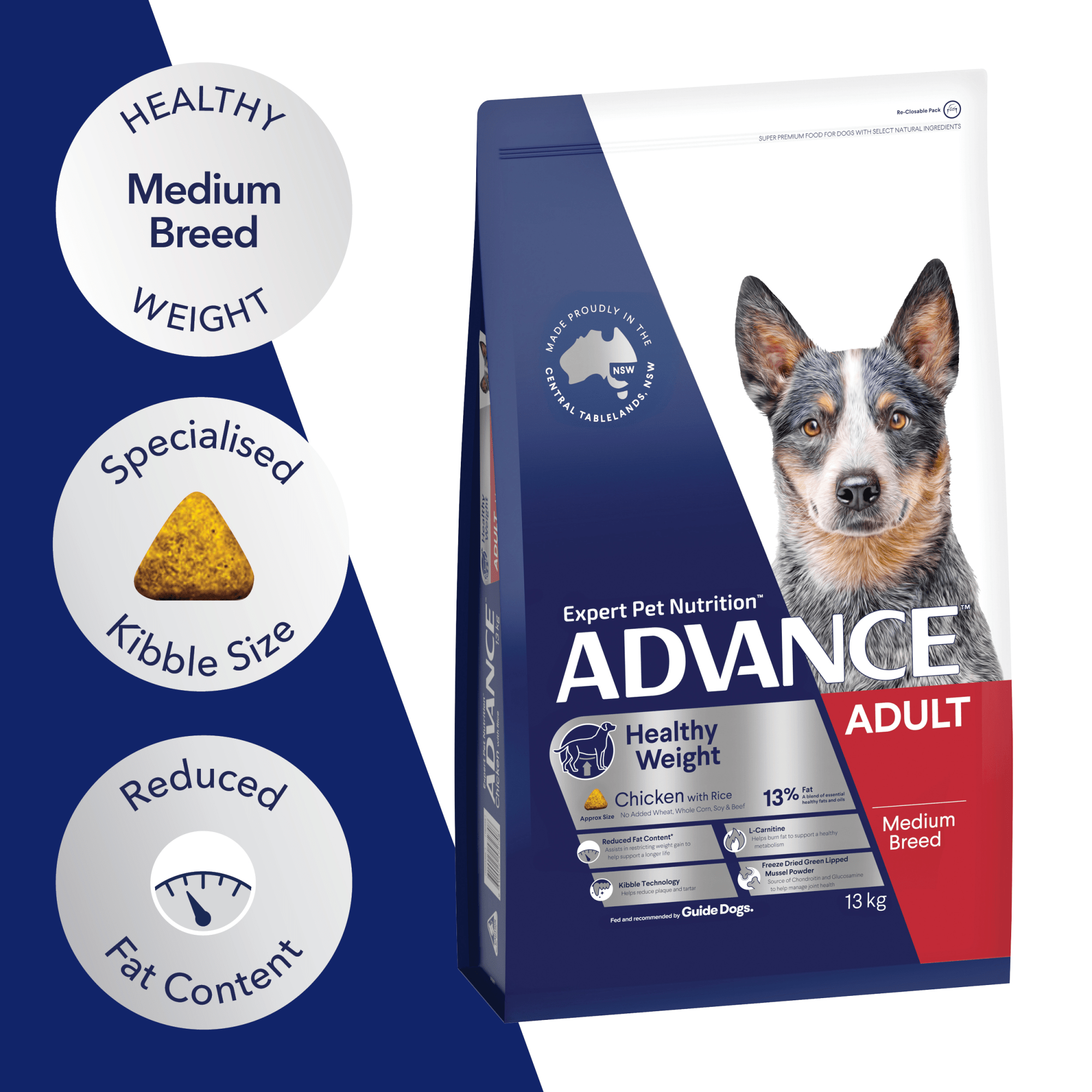 ADVANCE Adult Large Breed Dry Dog Food Chicken Rice 20kg